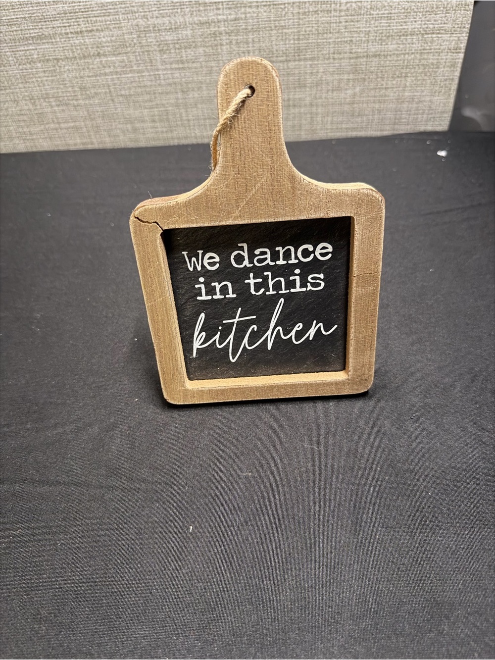 Rustic Wood 'We Dance in This Kitchen' Paddle Sign - Brown